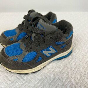 New Balance 990 BABY TODDLER KJ990CBI Gray Royal Blue Laces Size US 5 M Shoes